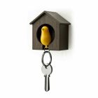 Sparrow Keyring - Bruin Huisje En Gele Vogel